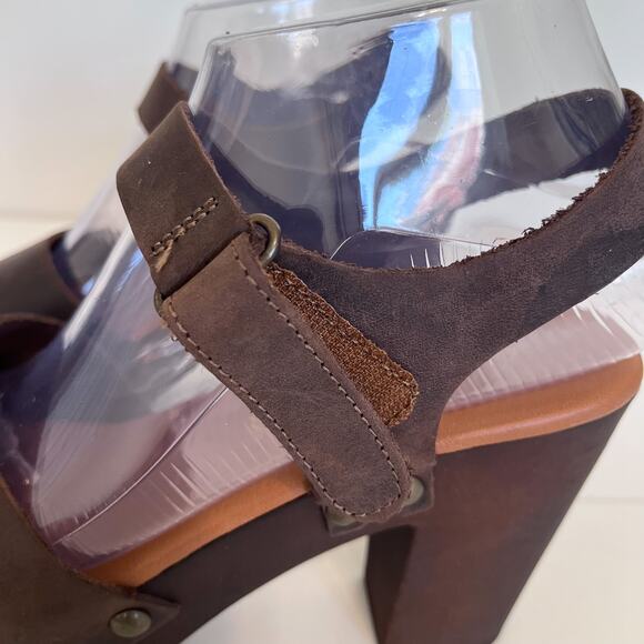 Avellini Boho Western Chunky Platform Women Sandals Size 40 US 9 Brown Studded - Picture 9 of 13